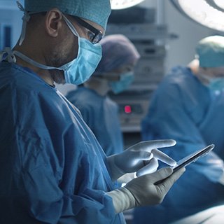 Surgeon using digital device